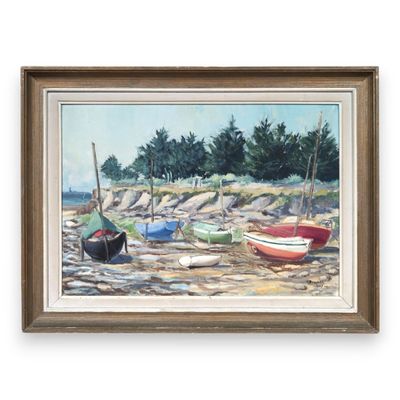 R. BONNET (XXème) Lérat, le port, 1967. Huile sur isorel sig…