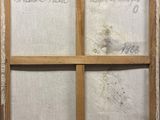 an image of a painting of a window with writing on it