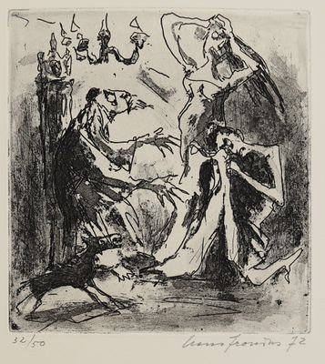 an image of a black and white drawing of a man and a woman