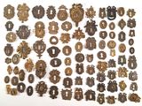 a large collection of antique metal and brass buttons