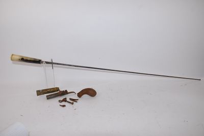 a picture of a knife and other items on a white surface