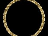 un bracelet en or avec un motif tressé sur fond noir