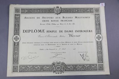 certificat délivré par la Croix-Rouge française à la Croix-Rouge française