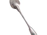 a silver spoon with a spoon handle on a white background