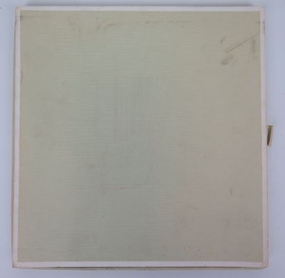 a painting of a white square with a brown border on a white surface