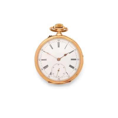 pocket watch with roman numerals on the dial and roman numerals on the face