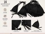 le tutoriel pour confectionner un haut de bikini pour femme, de couleur noire
