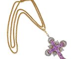 an amethorate and diamond cross pendant
