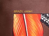 a close up of a tie with a picture on it