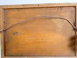 a picture of a wooden box with writing on it