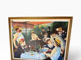 tableau représentant un groupe de personnes assises à une table en terrasse