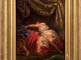 an image of a painting of a woman on a bed