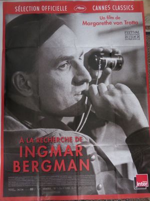 affiche représentant un homme tenant un appareil photo devant son visage