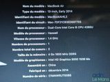 the screen of a laptop computer displaying a description of the device