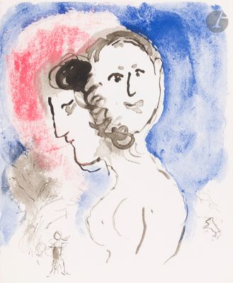 an image of a painting of two people with a red hat