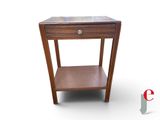 an image of a small wooden table with a drawer on top of it
