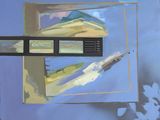a picture of a painting of a bird in a window