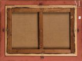 an old picture frame with a picture of a cat in it