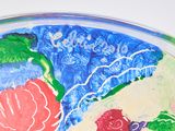 a painting of a plate of food on a table