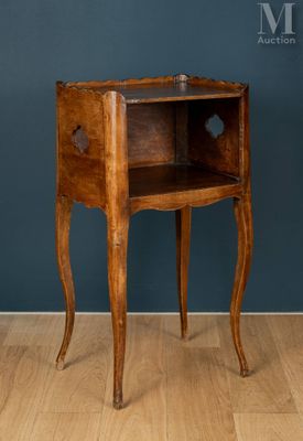 an old wooden table with a drawer on top of it