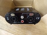 a close up of a box with two different speakers in it