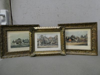 Série de 3 estampes anglaises - "Les attelages" - encadrées - 27x33 cm - Photo 1