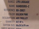 a cardboard box with a label on it that says cbb luggage