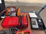 an image of a table with a bunch of electrical equipment on top of it