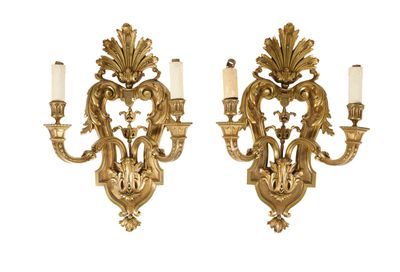paire d'appliques murales anciennes de style Louis II