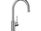 a close up of a faucet on a white background