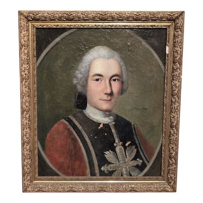 portrait d'un homme en uniforme militaire dans un cadre doré
