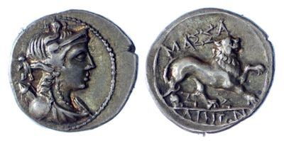 a close up of a coin with a horse on it