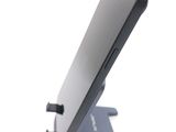 a close up of a cell phone on a stand