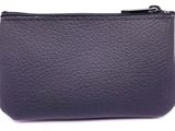 a close up of a black purse on a white background