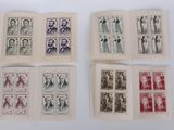 six different stamps from different countries are displayed in a book