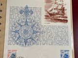 an open book with a picture of a ship on it