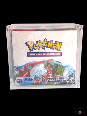 a clear box with a toy car inside of it