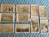 many old photographs of people on a bed