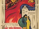 une affiche de film mettant en scène une femme et un homme vêtu d'une cape rouge