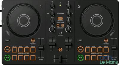 a close up of a dj controller on a white background