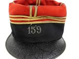 an image of a red and black hat with the number 459 on it