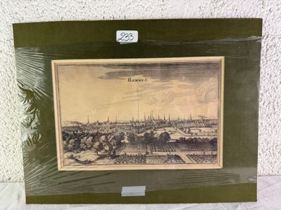 une vieille photo représentant une ville avec de nombreux bâtiments