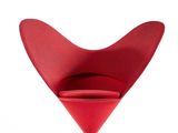 an image of a red heart shaped chair sitting on a white surface