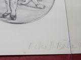 a drawing of a man riding a horse in a circle