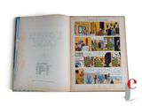 an open book with a picture of people in it