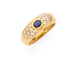 une bague en saphir et diamant