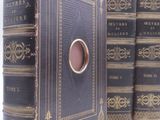 Plusieurs livres sont alignés les uns à côté des autres, avec un anneau sur la couverture.