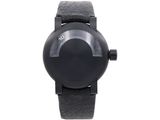 the watch is black and has a black dial