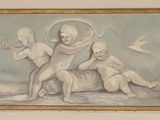 an image of a painting of a group of people on a wall