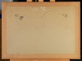 a picture of an easel with a drawing on it